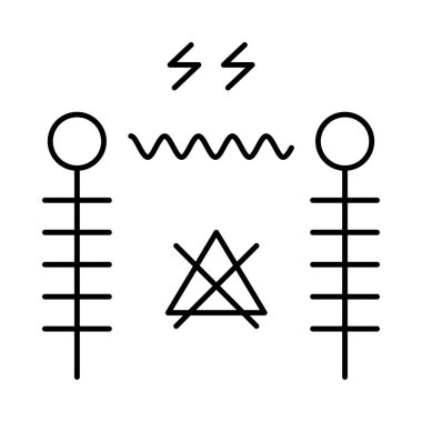 Beyaz arka plan üzerinde izole ince çizgi elektrik düzeni