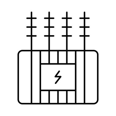 Beyaz arka plan üzerinde izole ince çizgi enerji temel