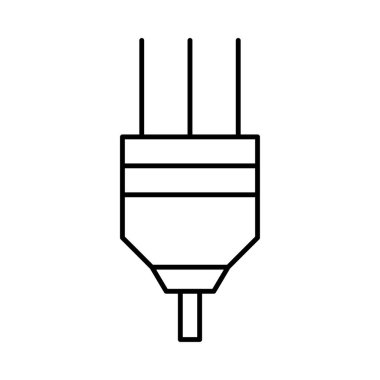 Beyaz arka plan üzerinde izole ince çizgi Üçlü fiş