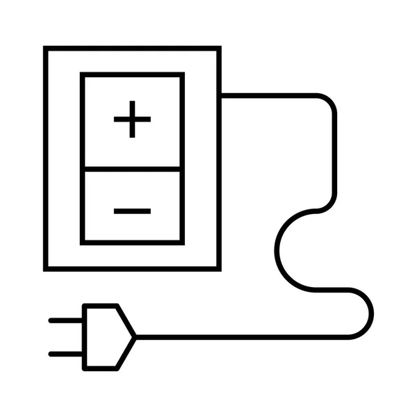 细线隔离正负插座 带插头的白色背景 — 图库矢量图片