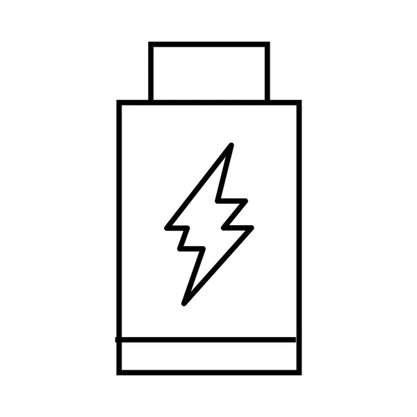 Línea Delgada Flash Usb Con Símbolo Flash Aislado Sobre Fondo — Vector de stock