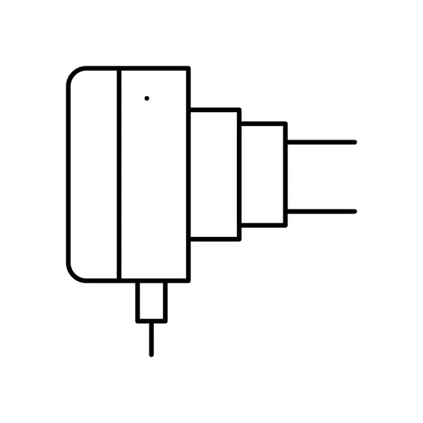 Fiche Mobile Ligne Mince Isolée Sur Fond Blanc — Image vectorielle