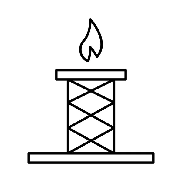 Línea Delgada Que Quema Línea Eléctrica Aislada Fondo Blanco — Vector de stock