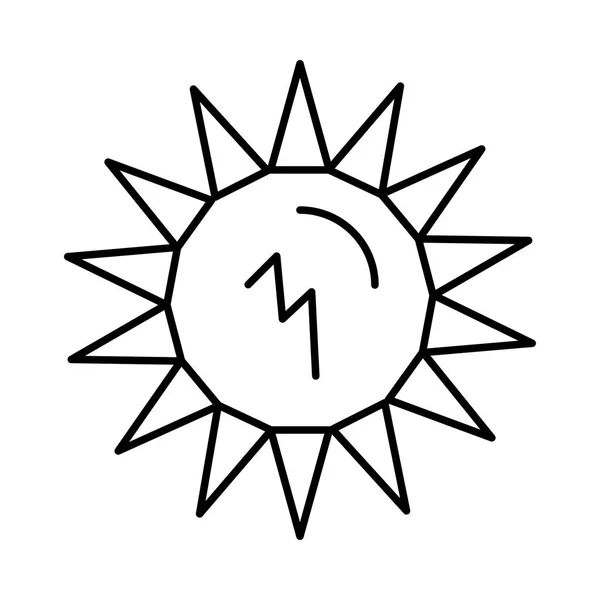 Tunn Linje Solen Isolerad Vit Bakgrund — Stock vektor
