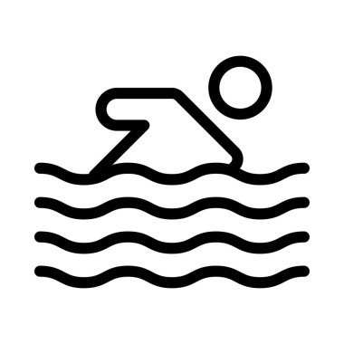 yüzme ikonu vektör illüstrasyonu
