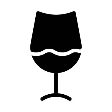 şarap cam ikonu vektör illüstrasyonu