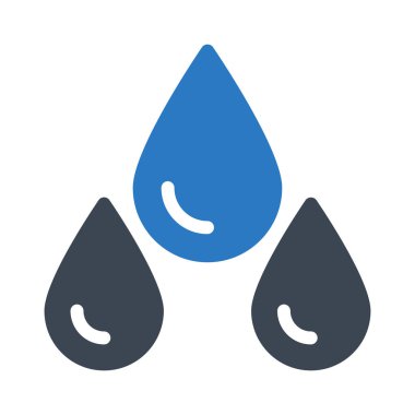 Su damla düz simgesi beyaz arka plan üzerinde izole mavi ve gri renklerde