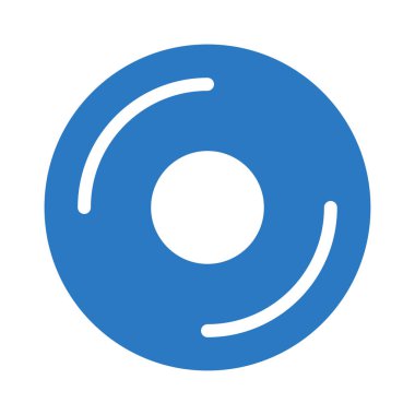 Beyaz arka plan üzerinde izole mavi renkli halka düz simgesi 