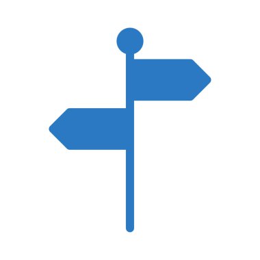 Beyaz arka plan üzerinde izole mavi renkte tabelasını düz simgesi