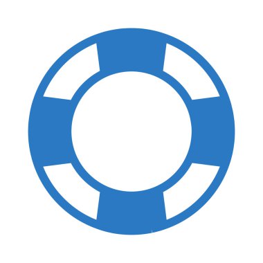 Lifebuoy düz simgesi mavi renk beyaz arka plan üzerinde izole Yüzme 