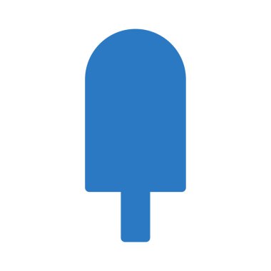 dondurma düz simgesi beyaz arka plan üzerinde izole mavi renkte