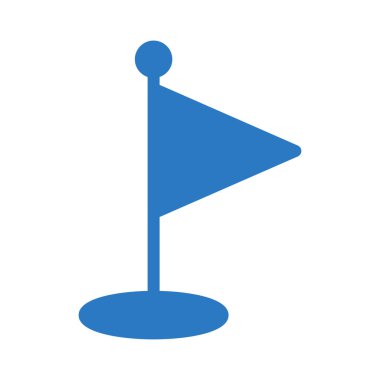 bayrak beyaz arka plan üzerinde izole mavi renkli düz simgesi