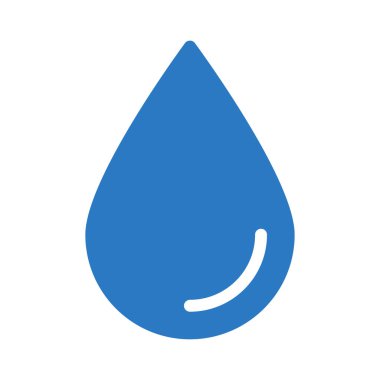 Su damla düz simgesi beyaz arka plan üzerinde izole mavi renkte