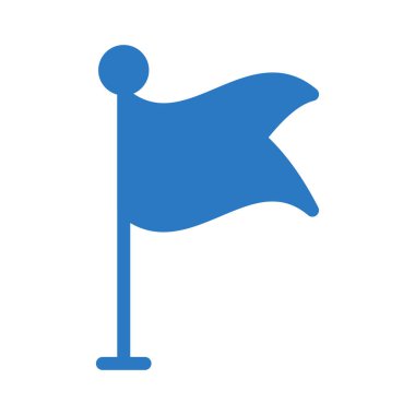 bayrak beyaz arka plan üzerinde izole mavi renkli düz simgesi