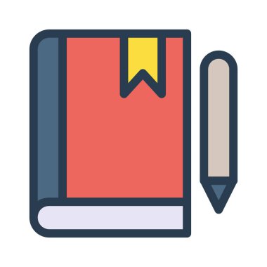 simge vektör çizim defteri ve kalem