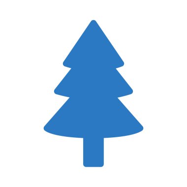 köknar ağacı düz simgesi beyaz arka plan üzerinde izole mavi renkte