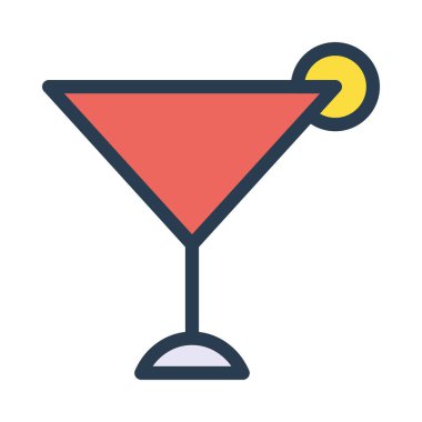 Kokteyl ikonu vektör illüstrasyonu