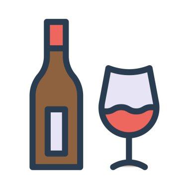 şarap ikonu vektör illüstrasyonu