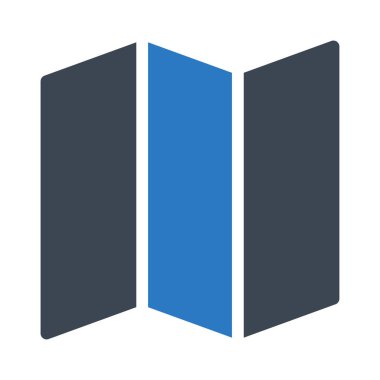 Beyaz arka plan üzerinde izole mavi ve gri renklerde düz simgesi göster