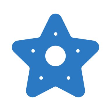 Beyaz arka plan üzerinde izole mavi renkli yıldız düz simgesi