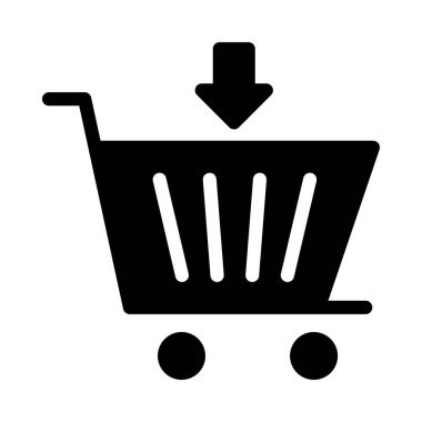 Alışveriş arabası ikon vektör illüstrasyonu