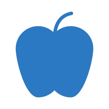 Apple düz simgesi beyaz arka plan üzerinde izole mavi renkte