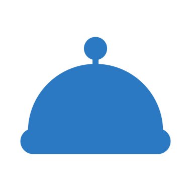 Beyaz arka plan üzerinde izole mavi renkte çanak düz simgesi