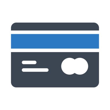 kredi kartı düz simgesi beyaz arka plan üzerinde izole mavi ve gri renklerde