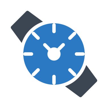 Beyaz arka plan üzerinde izole mavi ve gri renklerde düz simge izle