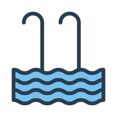 yüzme havuzu ikonu vektör illüstrasyonu