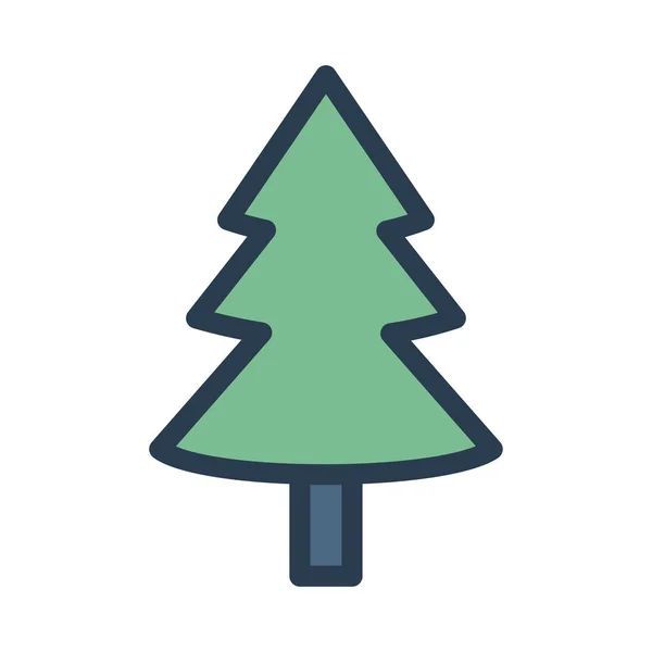 Kerstboom Pictogram Vector Illustratie — Stockvector