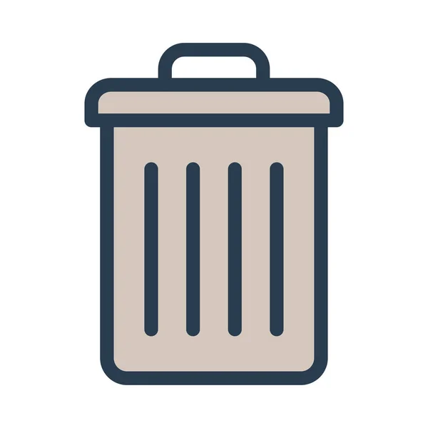 Basura Bin Icono Vector Ilustración — Archivo Imágenes Vectoriales