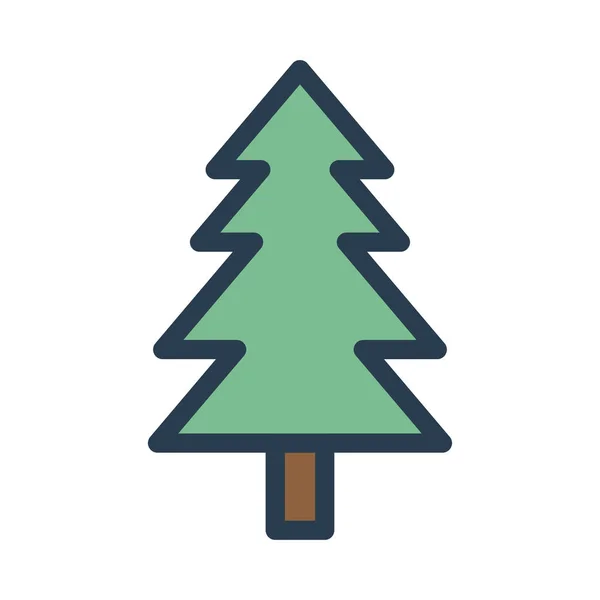 Árbol Navidad Icono Vector Ilustración — Vector de stock