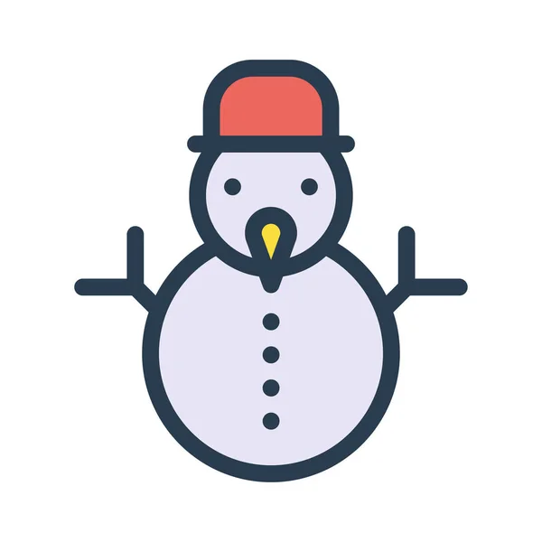 Icono Muñeco Nieve Vector Ilustración — Vector de stock