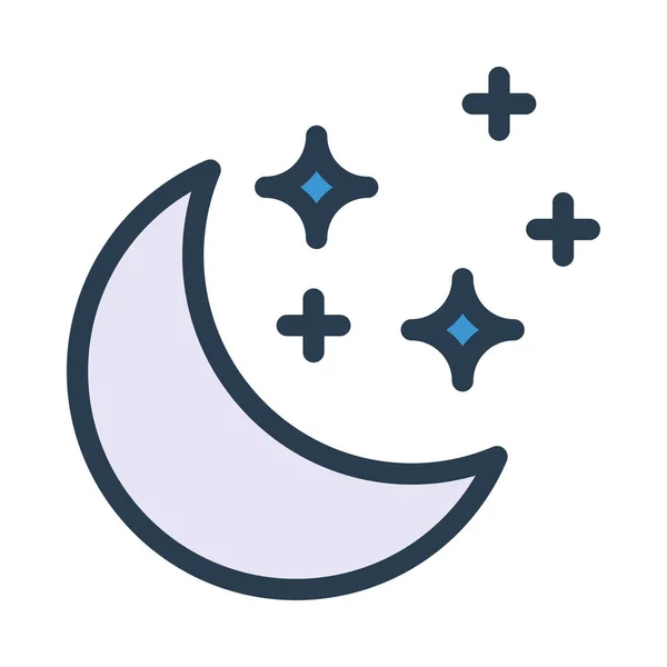 Luna Estrellas Icono Vector Ilustración — Vector de stock