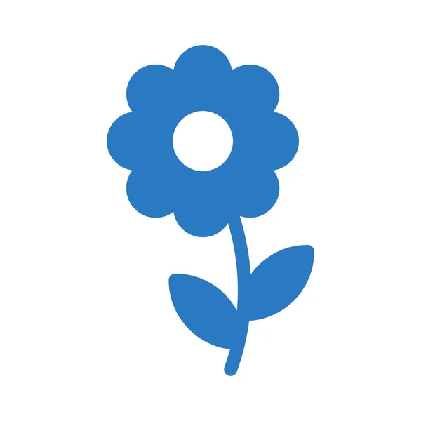 Цветок Плоский Значок Голубого Цвета Изолированы Белом Фоне — стоковый вектор