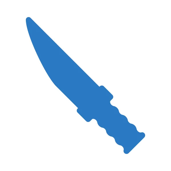 Cuchillo Icono Plano Color Azul Aislado Sobre Fondo Blanco — Archivo Imágenes Vectoriales