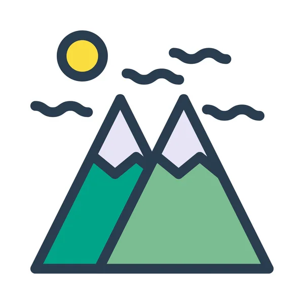 Mountains Icon Vector Illustration — Stock Vector