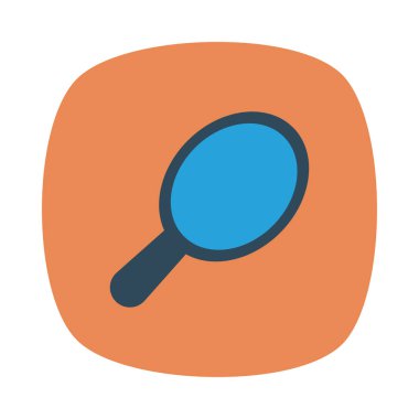 ayna mavi ve gri düz beyaz arka plan üzerinde izole turuncu daire simgesinde