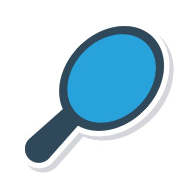 Beyaz arka plan üzerinde izole mavi ve gri renklerde ayna düz simgesi