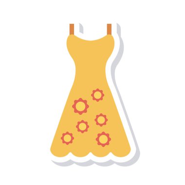 Beyaz arka plan, vektör, illüstrasyon izole kadın elbise düz simgesi