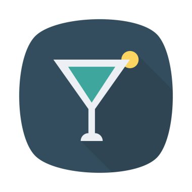 Kokteyl ikonu vektör illüstrasyonu  