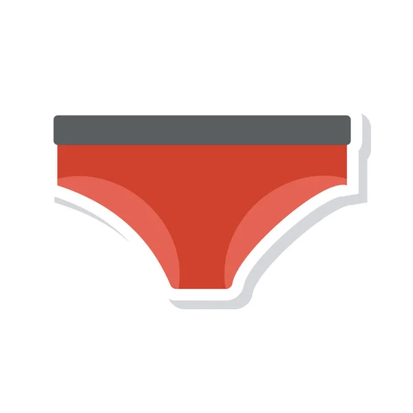 Underpants Flat Icon Grey Red Colors Isolated White Background — Stock Vector