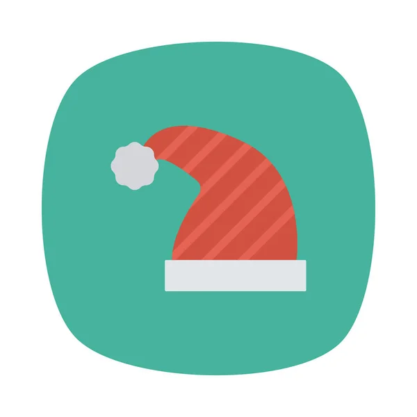 Santa Sombrero Icono Vector Ilustración — Vector de stock