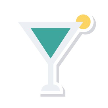 Kokteyl ikonu vektör illüstrasyonu  