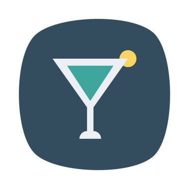 Kokteyl ikonu vektör illüstrasyonu  