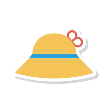 hasır şapka simge vektör çizim 