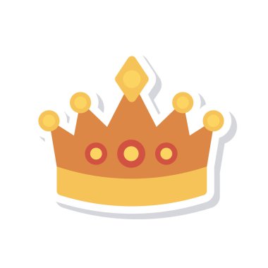 Beyaz arka plan üzerinde izole mavi renkli taç düz simgesi  