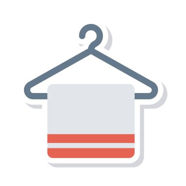 bez askı beyaz arka plan üzerinde izole kırmızı ve gri renklerde düz simgesini