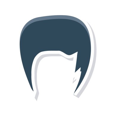  Peruk Düz simgesi beyaz arka plan üzerinde izole gri renkte 